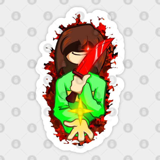 UNDERTALE FNF CHARA THE FIRST FALLEN CHILD ART Sticker by Renovich